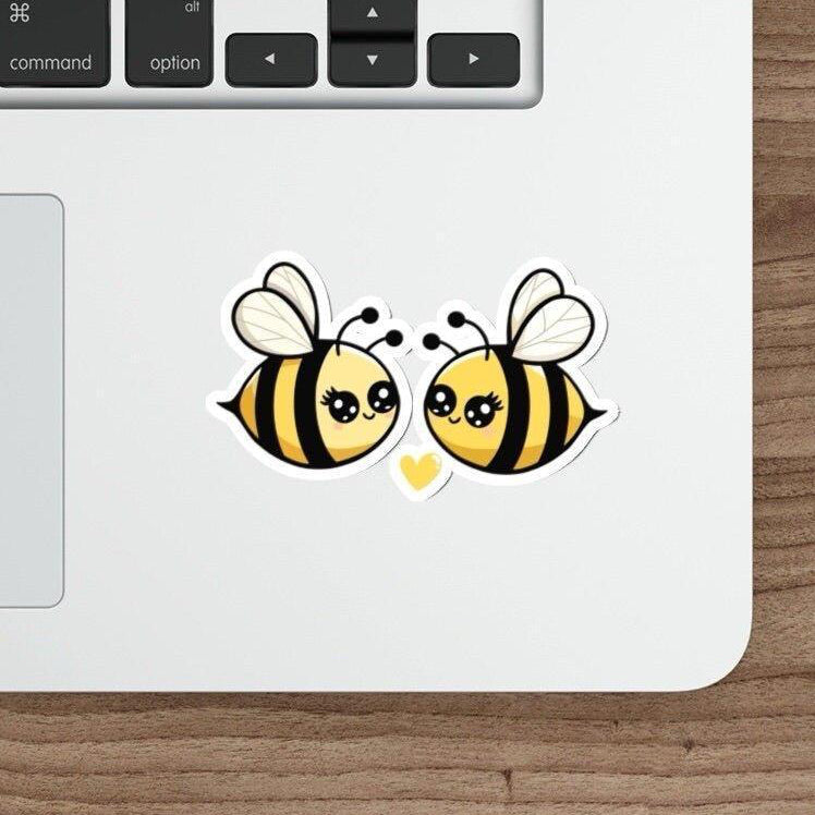 Cute bee-themed waterproof stickers featuring happy little bees. A fun addition to any sticker collection for nature lovers - KEOLIX 
