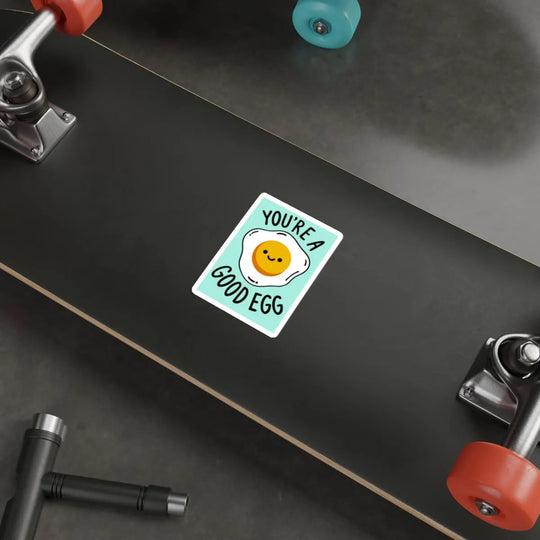 A fun and playful waterproof sticker featuring a fried egg with a smiling face and the phrase "You&
