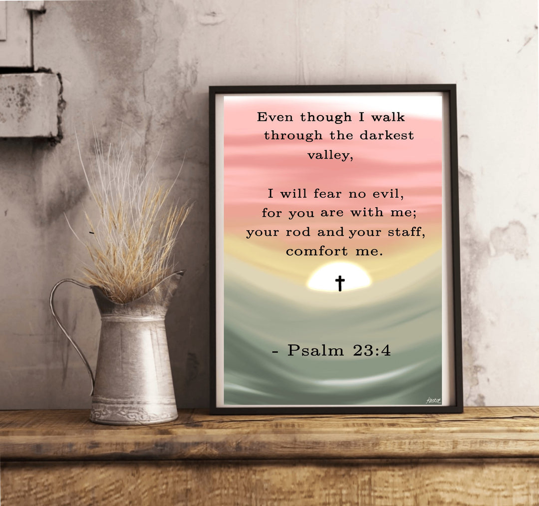 Introducing the Psalm 136:1 Minimalist Art Print, lovingly named "A Testament of Gratitude and Everlasting Love." Set against a crisp, white wall, this piece showcases a peaceful landscape with gentle, pastel-hued mountains and a lush grassy foreground. The inspiring words "Give thanks to the Lord, for he is good. His love endures forever." from Psalm 136:1 are gracefully displayed, perfectly capturing the heartfelt essence of gratitude and love. This lovely artwork promises to bring warmth and inspiration 